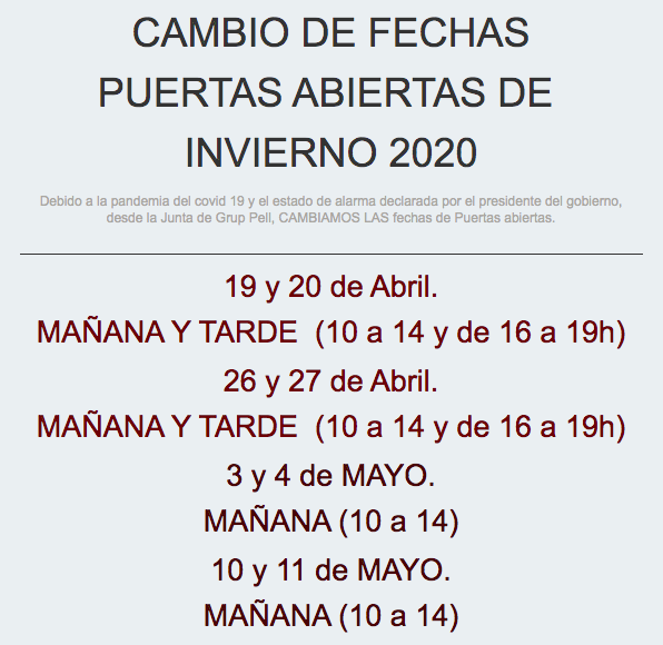 nuevas fechas